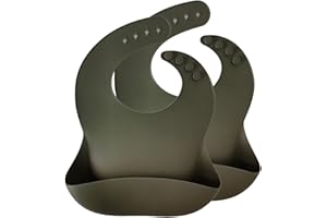 Sodatch Silicone Baby Bibs - Pack of 2, Waterproof, BPA-Free, and Crumb Catcher for Babies and Toddlers - Super Soft and Easy to Clean