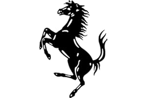 AWS Sticker Cavallino Rampante Adesivo in Vinile prespaziato 6 Colori a Scelta Auto Moto Adesivi Impermeabili Vinile prespaziato Senza Sfondo (Nero, 10 x 7 cm)