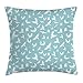 Produktbild ERCGY Blue Throw Pillow Cushion Cover, Flying Birds Open Wings Silhouettes Clear Summer Sky Hovering Feathered Animals, Decorative Square Accent Pillow Case, 18 X 18 inches, Light Blue White