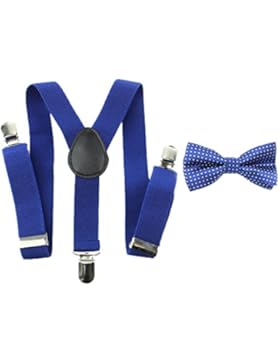 HABI mehrfarbig gestreift elastisch Hosenträger Y-Form Länge für Damen und Herren mit den starken Clips Playshoes...