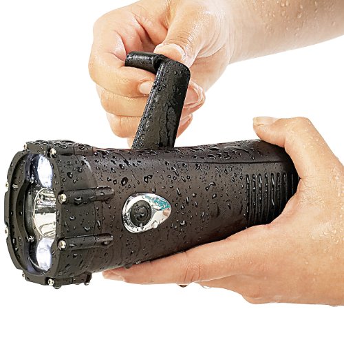 Lunartec Wasserdichte Dynamo-Taschenlampe mit 3 LEDs, 1,3 W, 2x 6 lm + 50 lm - 2