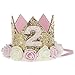 Produktbild LQZ(TM) Geburtstag Krone 2 Jahr Baby Geburtstagskrone Haarband Haarschmuck Prinzessin Pink Blumen