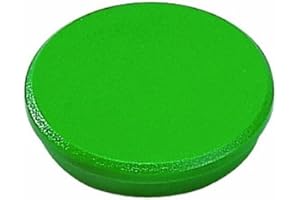 Dahle - Confezione da 10 magneti fermacarte tondi, ø 24 mm, spessore 7 mm, forza magnetica 300 g, colore: Verde