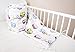Amilian® Baby Cot Bumper Wrap Around Protection For Baby's Bed With Head Guard 100% hypo-Allergenic 100% Cotton Breathable and non-toxic materials Anti-allergic Baby Owl Print White/Multi-Coloured Available In 3 Sizes (420 cm x 30 cm) (360 cm 30 cm) (180 cm x 30 cm)