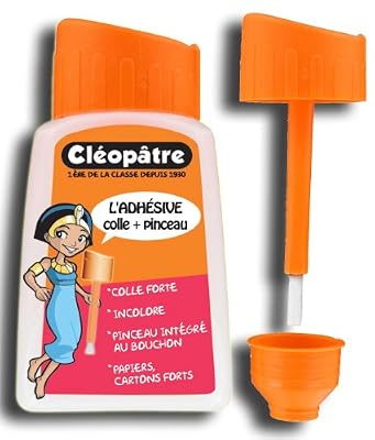 Colles Cléopâtre AD110P Flacon de Colle transparente forte avec Bouchon pinceau 80 g