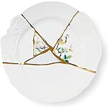 Seletti Kintsugi Piatto piano in porcellana e oro 24 carati mod. 2