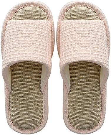 XXAICWZZ plush slippers Waffle grid four seasons in the bedroom home cotton slippers indoor slippers men and women home home machine wash soft bottom ,43-44 (42-43), Pink