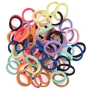 Hair Ties Bands Ponytail Holders-OakMethod No Tangle Hair Bands-Cotton Hair Ties for Women(100 pcs)