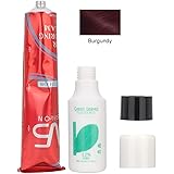 Duevin 100ML Dioxygen Milk Hair Coloring Dyeing Cream with 100ML Unisex DIY Hair Dye Salon Temporary(Burgundy + Dioxygen Milk)