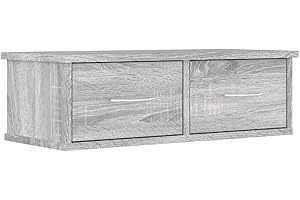 vidaXL Armario de Pared Estante Flotante Almacenaje Salón Sala de Estar Hogar Muebles Decoración Madera Contrachapada Gris Sonoma 60x26x18,5 cm