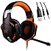 Produktbild UrChoiceLtd® KingTop EACH G2000 Über Ohr Stereo Gaming Headset mit Mic Bass LED Licht Lautstärkeregelung für PS4 PC Handys Ohrhörer (Blue & Red & Orange) (Orange)