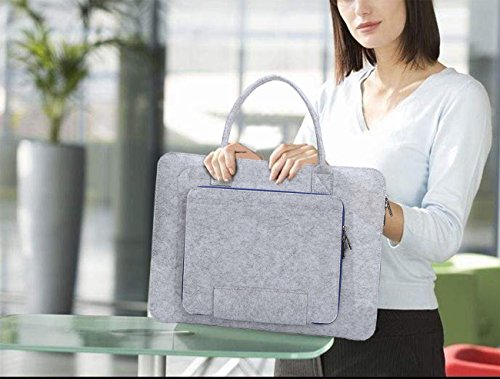 16 Zoll Laptop Schutzh  lle Filz Tasche H  lle Sleeve Case Laptoptasche Notebooktasche Blau