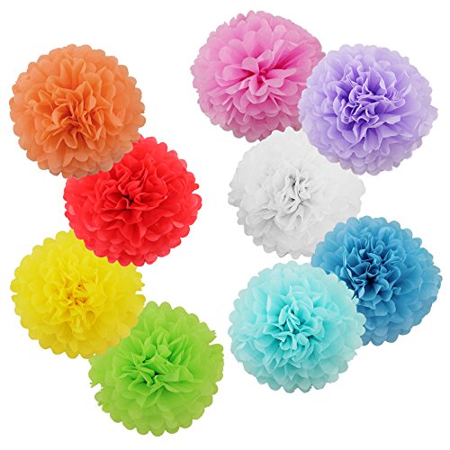 DIY Pompoms PomPon 9-farbig mix für Hochzeit Muttertag Geburtstag Fest Partei kindergeburtstag - 2