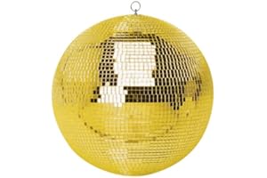 MP Essentials Branded Lightweight Dance Disco Party DJ Mirror Ball (500mm 20", Gold)