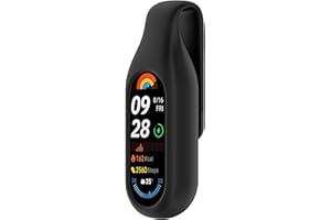GIOPUEY Custodia Clip Compatibile con Xiaomi Mi Band 10/9/8,Case Cover con Chiusura a Scatto - black