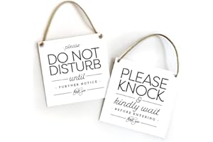 REILLY ORIGINALS ONE 2-Sided Sign, Knock & Kindly Wait, Please Do Not Disturb | Exclusive Value Series with Elegant Designer Graphics |151mm x 151mmx 3mm (White)