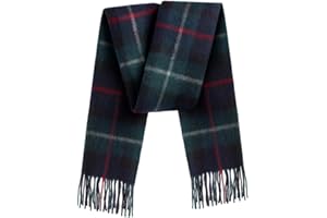 BRAW CLANS TARTANS 100% Pure Lambswool Tartan Scarf for women and men - 60x12 Unisex, Brushed wool winter long soft warm tartan check scarves - Gift for Christmas