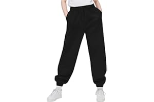 MEIHAOYIT Mädchen Baggy Hose Jogginghose Einfarbig Sweatpants Casual Kinder Teenager Trainingshose Lässige Sweathose Loose Outdoorhose Unisex Kordelzug Freizeithose 5-14 Jahre