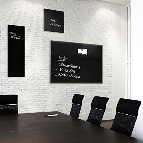 casa pura® Glasmagnettafel im modernen Design | beschriftbar & magnethaftend | schwarz | in 3 Größen | 45x50cm - 3