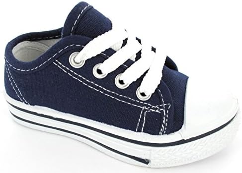 Boys Girls Canvas Plimsole Pumps Kids Trainers Shoes Size , [Navy], [UK 9 (Infants)]
