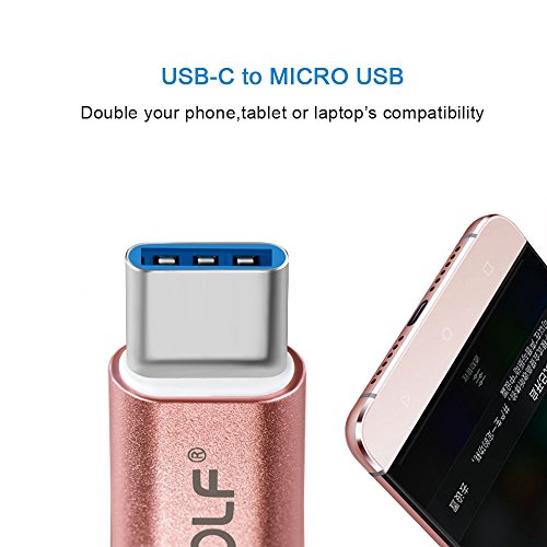 Joyshare USB-C auf Micro USB Adapter [2 in 1 Pack] verwandelt USB Type-C Input in Micro-USB – Rose Gold - 2