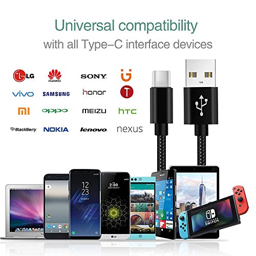 Chargeur Cable LG G6 G5-Sony Xperia l1 xz xz1 xz1 Compact XZ Premium Cable USB Type C 3 0 1m 2m 3m  Cordon Charge Rapide pour LG G7 ThinQ V30 V20 Nexus 6 5x Sony xz2 xa2 xa1 XA2 ultra l2-Noir 6PACK