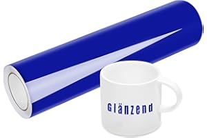 BOSADA Vinylfolie Plotter, 30x400cm Selbstklebende Folie,Plotterfolie Vinyl für Cricut, Silhouette Cameo 4,Bastelprojekte,Tasse, Fenster, Keramik, Kunststoff (Glänzend Blau)