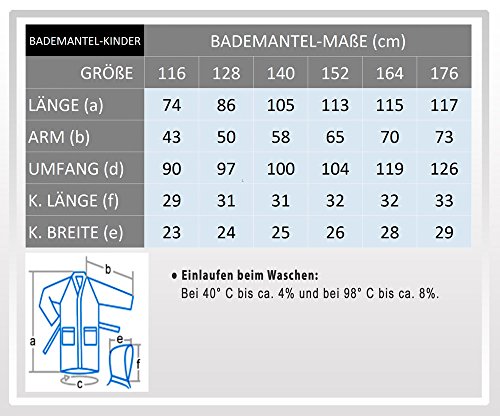 Kinder-Bademantel mit Kapuze, Frotteestoff aus 100% Baumwolle - 2