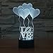 Produktbild DERKOLY Kreative Touch Control 3D Illusion Liebe Herzform LED Farbwechsel Nachtlicht Tisch Schreibtisch Paar Zimmer Lampe Decor
