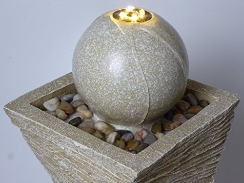 Zimmerbrunnen Quader Brunnen mit LED warmweiß- für eine gemütliche, entspannte Atmosphäre, Raumbefeuchter, Dekoration - 3