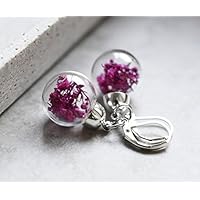 925er Silber Gypsophila Paniculata Blüten Ohrringe