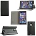 Produktbild Ultra Slim Tasche Leder Style Nokia Lumia 1520 Hülle Schwarz Cover mit Stand - Zubehör Etui smartphone phablet Nokia Lumia 1520 Flip Case Schutzhülle (Handytasche PU Leder, Schwarz) - Brand XEPTIO accessoires