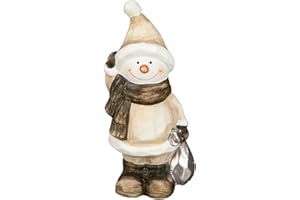 ‎IDEEN MIT HERZ Ideen mit Herz Deko-Figur Schneemann | Keramik-Figur | Weihnachten | Winter | 18 cm hoch