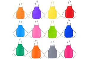 KAIAIWLUO Tabliers d'enfant,Tabliers Peinture Blouse 12 Couleurs Imperméable Non-tissé Tabliers Jouez Tablier Artistes enfants pour Artisanat Art Peinture Activité Classe Événements Communautaires