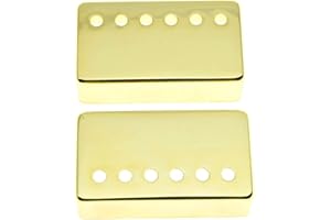Dopro Juego de 2 fundas de metal para pastilla Humbucker de guitarra Humbucker de latón de 50 mm/52 mm de distancia entre postes para Epi Les Paul Gold