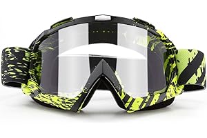 SPOSUNE Motorcycle Goggles, ATV Dirt Bike Off Road Racing MX Riding Goggle Anti-Scratch Dustproof Bendable UV400 Eyewear Padded Soft Thick Foam,Adjustable Strap Adults' Cycling Motocross