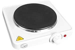 Quest 35240 Electric Single Hob/Hot Plate with Temperature Control / 1500W Hob / 5 Temperature Settings/Portable, Ideal for Camping, Caravans & Travelling