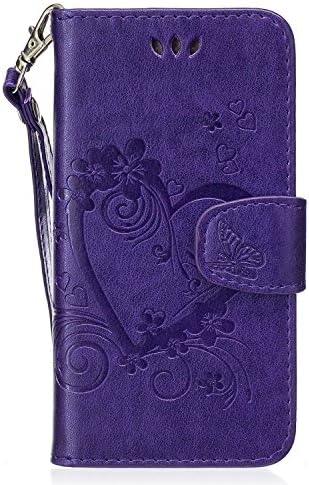 Samsung Galaxy A3 2017 Wallet Case, LTWS Folio Book PU Leather Magneti Clasp Wallet Case with Removable Wrist Strap &amp; Card Holder Soft TPU Rubber Silicone Shell Shockproof Protective Kicktand Cover for Samsung Galaxy A3 2017, Purple Color