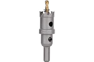 Vearter TCT - Sega a tazza da 24 mm con punta di centraggio, fresa per metallo duro, acciaio inossidabile, acciaio da costruzione, lega di alluminio, rame, ferro, plastica e fibra di vetro