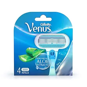 Gillette Venus Hair Removal Razor Blades/Refills/Cartridges for Women - 4 Pieces (Aloe Vera)