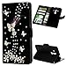 Produktbild Mate10 Pro Handyhülle Huawei Mate 10 Pro Hülle Glitzer Strass Schmetterling Schwarz Leder Tasche Flipcase Cover Silikon Schutzhülle Handytasche Skin Ständer Klapphülle Schale Bumper Magnetverschluss