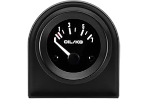 LKRXW Medidor de Presión de Aceite para Coche 52mm Indicador Aceite Presión Auto 12V Blanco Luz Puntero Manómetro Press Automóvil Calibre Instrumento Aguja 0 a 7 KG