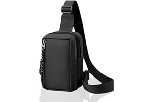 VODUNS Sac Bandoulière Homme 1 PCS Sac de Poitrine Étanche Homme Noir Petit Léger Sacoche Casual Sling Bag Imperméable Sling Épaule Cross Body pour Sports Voyage Sortie Excursion Randonnée Plein Air Femmes