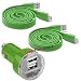 Produktbild Fonetic Solutions Kompatibel mit Viliv X70 EX 17,8 cm (7 Zoll), 12 V/24 V, kompakt, kleine Bullet, USB Dual Port Kfz-Reiseadapter, Ladegerät und 2 x 1 m Micro-USB-Ladekabel