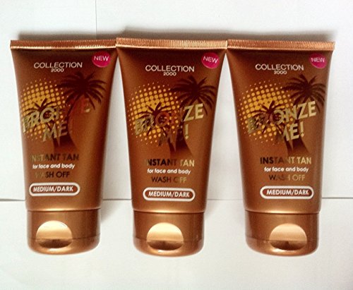 3 x Collection 2000 Bronze Me Instant Tan,Face & Body MEDIUM/DARK, 60ml