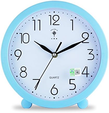 Fashion color room clock creative office mute quartz clock simple seat,blue