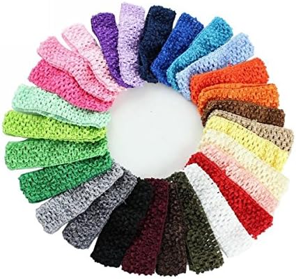PriMI 24pcs Beautiful Baby Girls Toddler Elastic Crochet Hair Bands Headbands