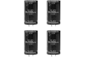 PLYISTY 4Pcs 10000uF 63V Capacitor, Amplifier/Audio/Power/Filter Electrolytic Capacitor, 30x50mm