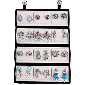 FUBS Oxidized Designer Stud Earrings Set of 12 with Folding Jewelry Box | Traditional & Modern Earring Set for Women & Girls (LOVE-NOTE)