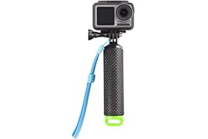 FEBBYA Poignée Flottante,Etanche Action Caméra Grip Anti-Glissant Bâton Pôle Plongée pour sous-Marine Hero 5/3 4 Session 3 Panasonic Lumix Nikon avec Réglable Dragonne Vis 78cm Noir